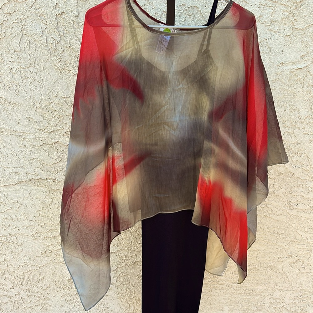 Free People Sheer flowy Poncho, OS